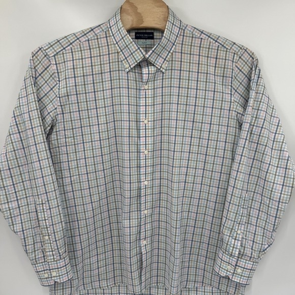 Peter Millar Flex Finish Men's Long Sleeve Multicolor Check‎ XXL 2XL Button Down - Picture 2 of 6